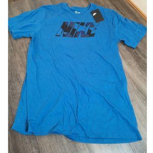 Nike spell out  Dri Fit Blue T-Shirt Adult Large new
